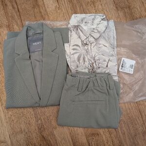 NIP! Next Brand Boys' Sage Green Blazer, Shirt and Shorts Set